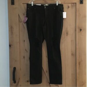 SLINK Curvy Distressed Skinny Jeans Black Size 18